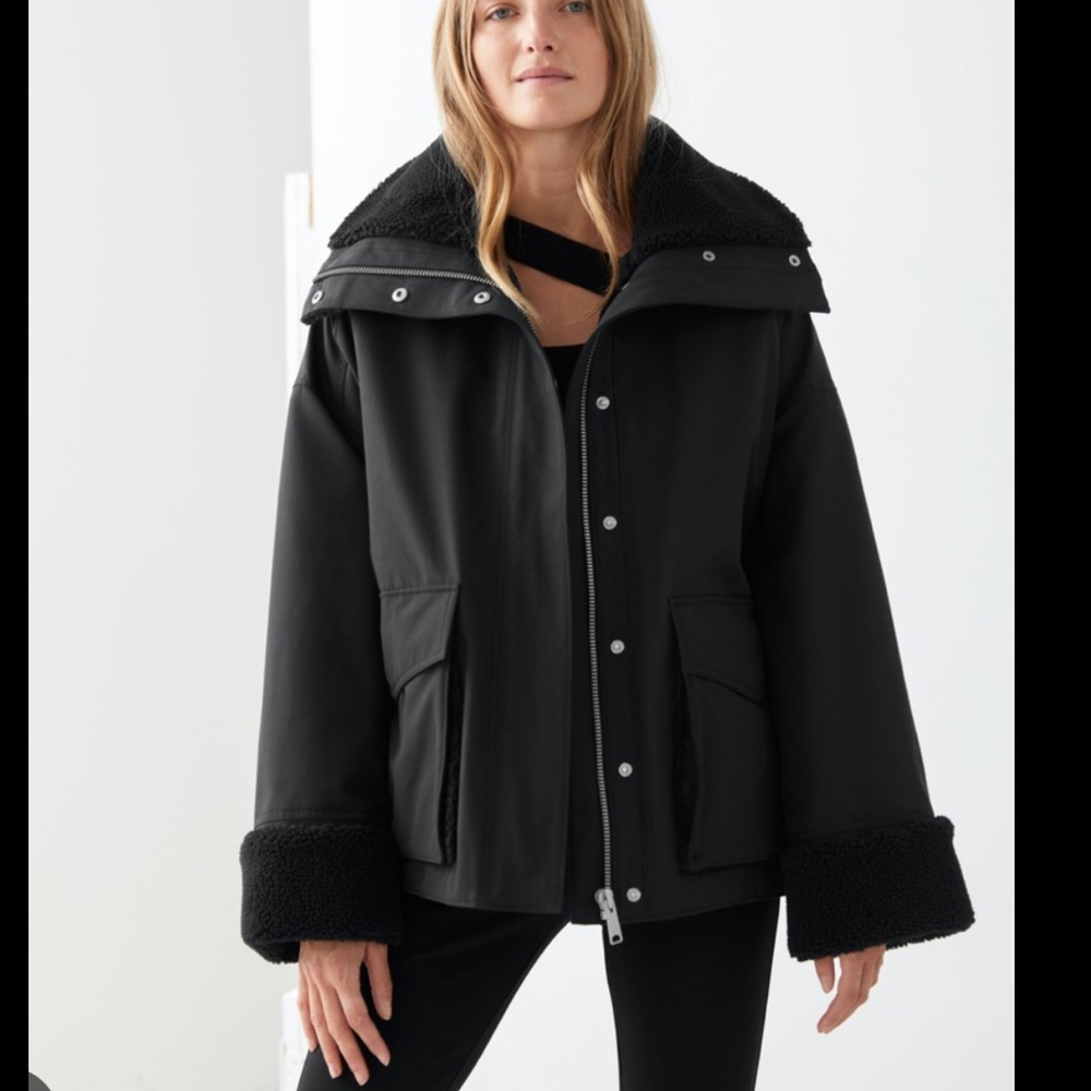 & Other Stories Oversized Boxy fit Shearling jacket